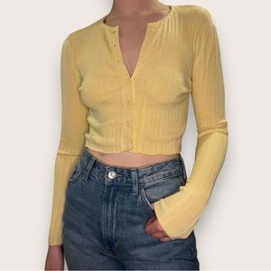 GARAGE | Women’s Courtney Cropped Cardigan Yellow XS